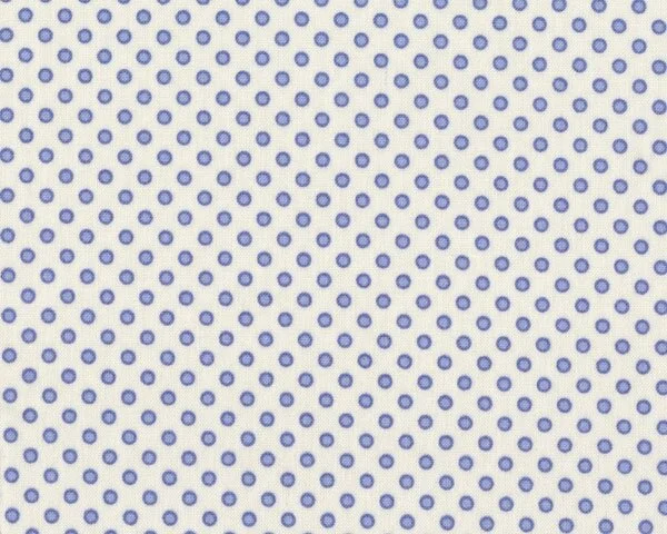 Patchworkstoff "Penelope" mit kleinen Punkte-Kreisen, creme-taubenblau