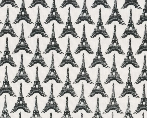 Patchworkstoff PEPE IN PARIS, Eiffel-Türme, weiß-schwarz