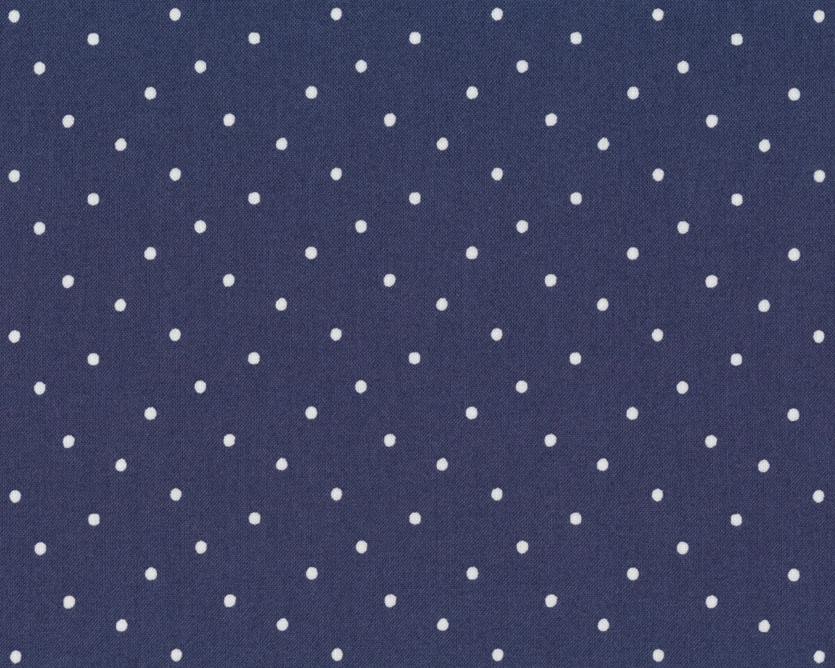 Patchworkstoff POLKA DOT, Punkte, jeansblau-weiß