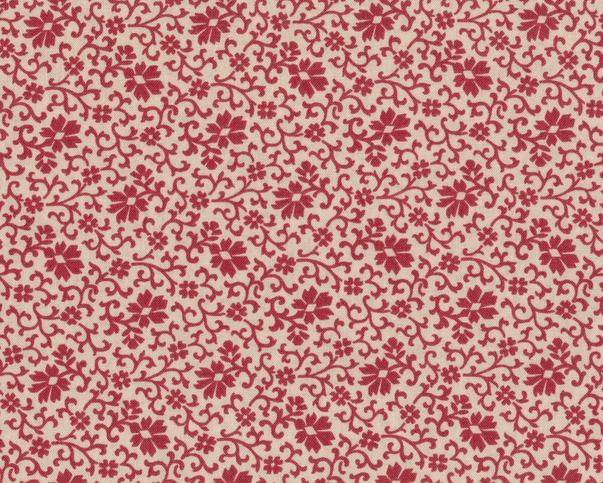 Patchworkstoff PONDICHERRY, Hecken-Blüten, hellbeige-pastellrot, Moda Fabrics