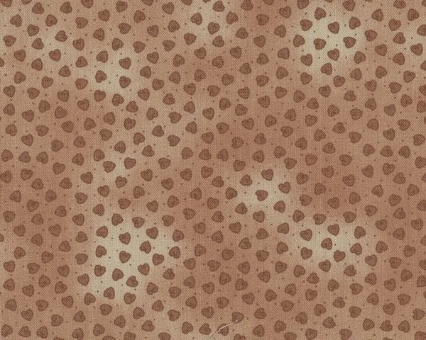 Patchworkstoff "Quilters Basic", kleine Herzen auf Batikgrund, schlammbraun-natur