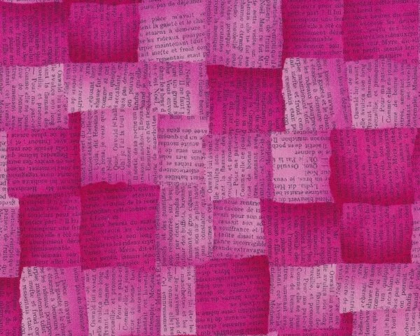 Patchworkstoff QUILTERS BASIC PERFECT, französischer Text, pink