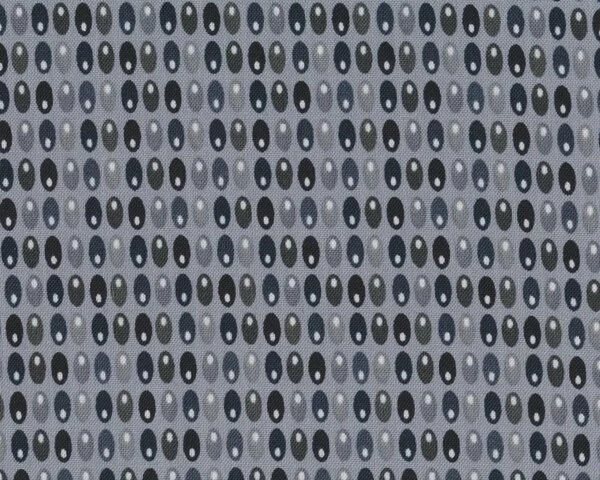 Patchworkstoff QUILTERS BASIC PERFECT, regelmäßige Mini-Ovale, grau-schwarz