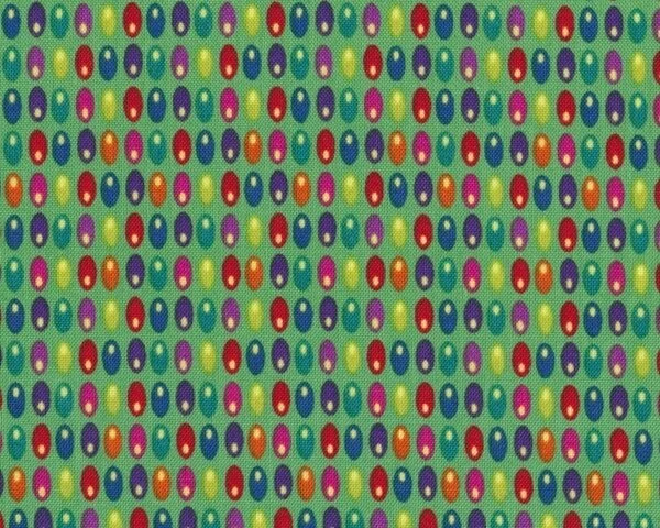 Patchworkstoff QUILTERS BASIC PERFECT, regelmäßige Mini-Ovale, grün-rot