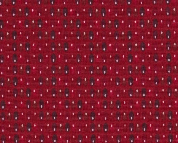 Patchworkstoff QUILTERS BASIC PERFECT, regelmäßige Mini-Ovale, stumpfes dunkelrot