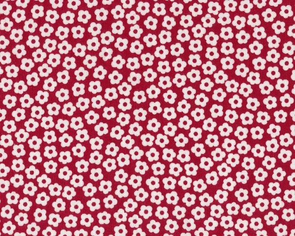 Patchworkstoff "Quilters Basic", Sreublümchen, rot-weiß