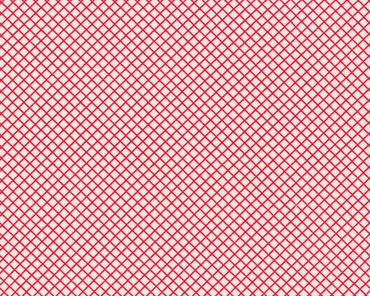 Patchworkstoff REMIX GITTER, Rauten-Gitter, weiß-rot