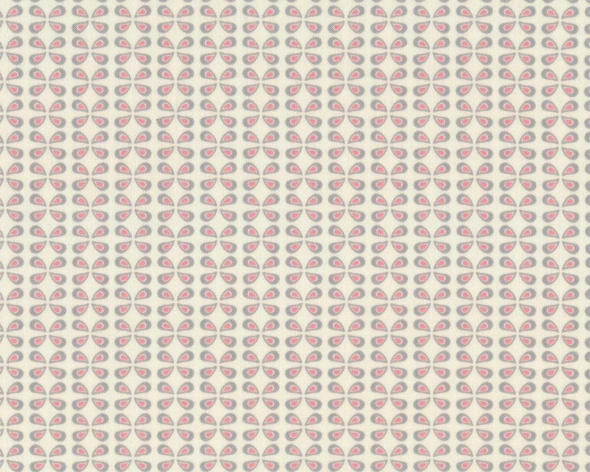 Patchworkstoff RHAPSODY BOP, Tropfenblüten, gebrochenes weiß-rosa