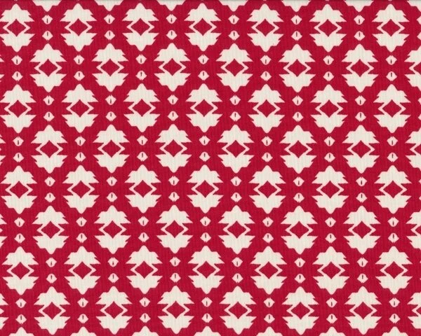 Patchworkstoff RIDDLES AND RHYMES, Rauten-Ornament-Muster, rot