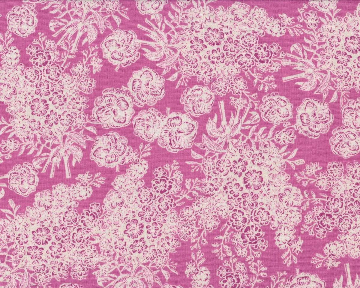 Patchworkstoff ROSE WATER, Blumensträuße, rosa, Tina Givens