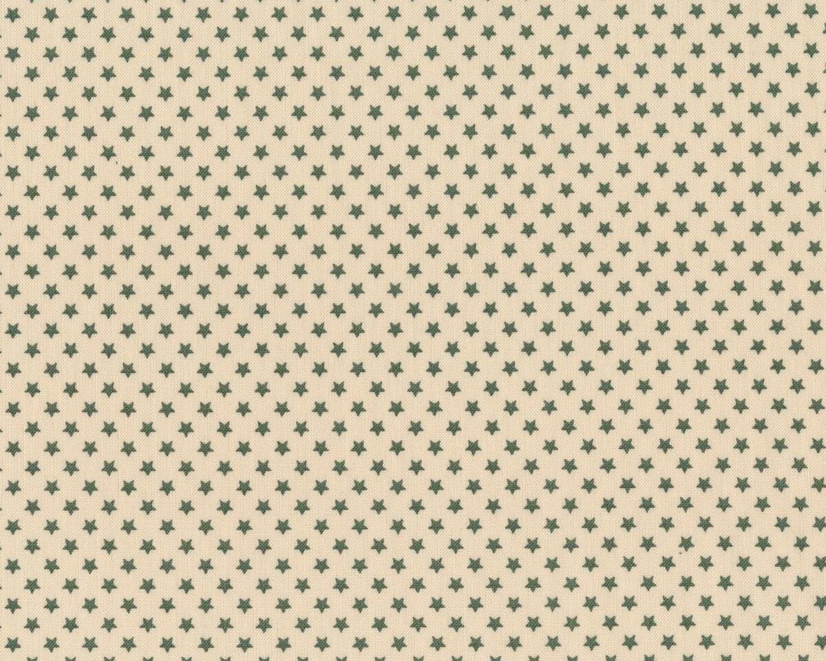Patchworkstoff SCANDI CHRISTMAS, kleine Sterne, hellbeige-dunkles moosgrün