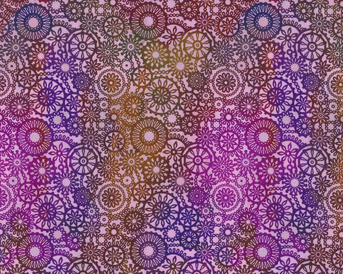 Patchworkstoff SEASONS, Kaleidoskop-Blüten, lila, In the Beginning