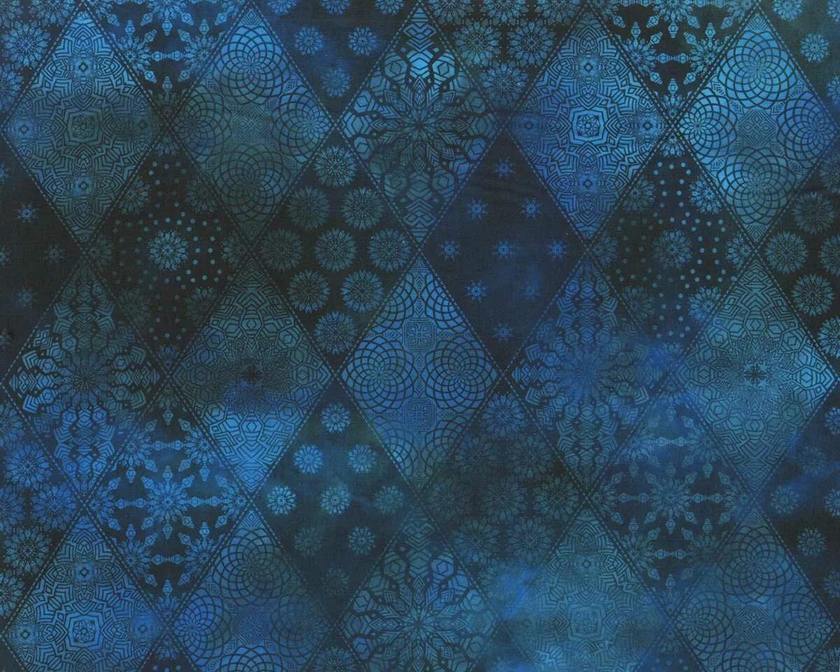 Patchworkstoff SEASONS, Muster-Rauten, aqua, In the Beginning