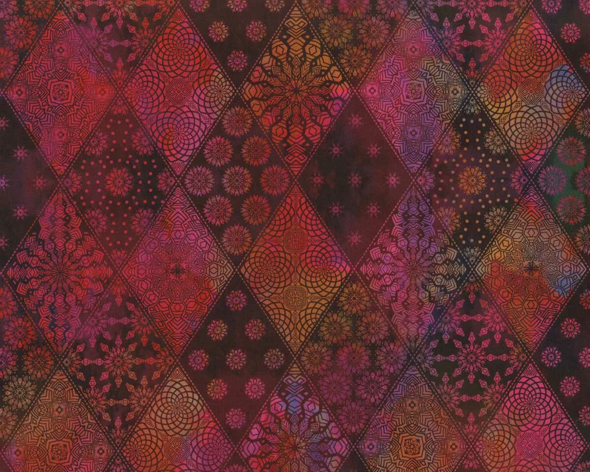 Patchworkstoff SEASONS, Muster-Rauten, fuchsia, In the Beginning