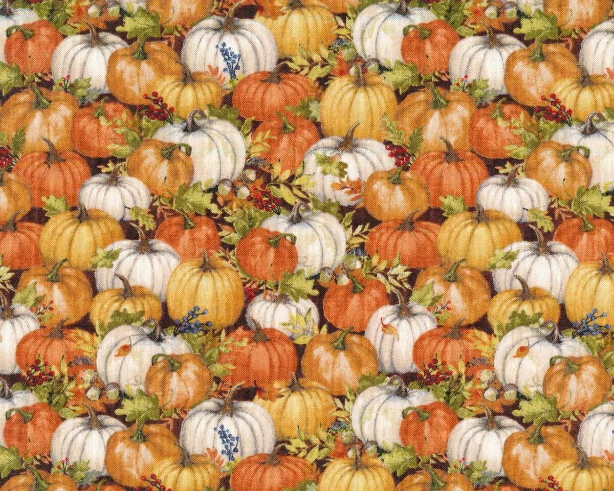 Patchworkstoff SEEDS OF GRATITUDE, Kürbisse, Wilmington Prints