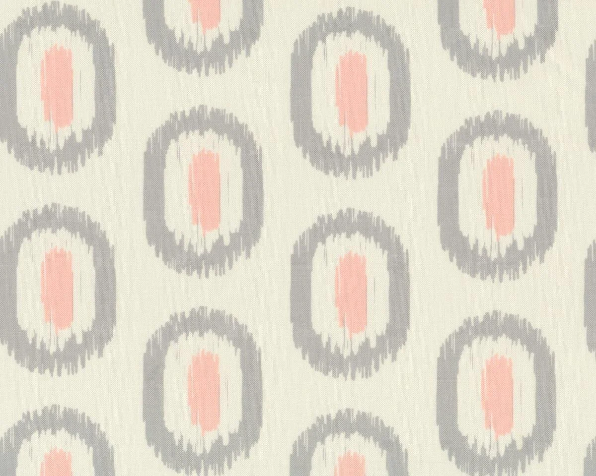 Patchworkstoff SERENITY, Ikat-Ovale, creme-altrosa, Moda Fabrics