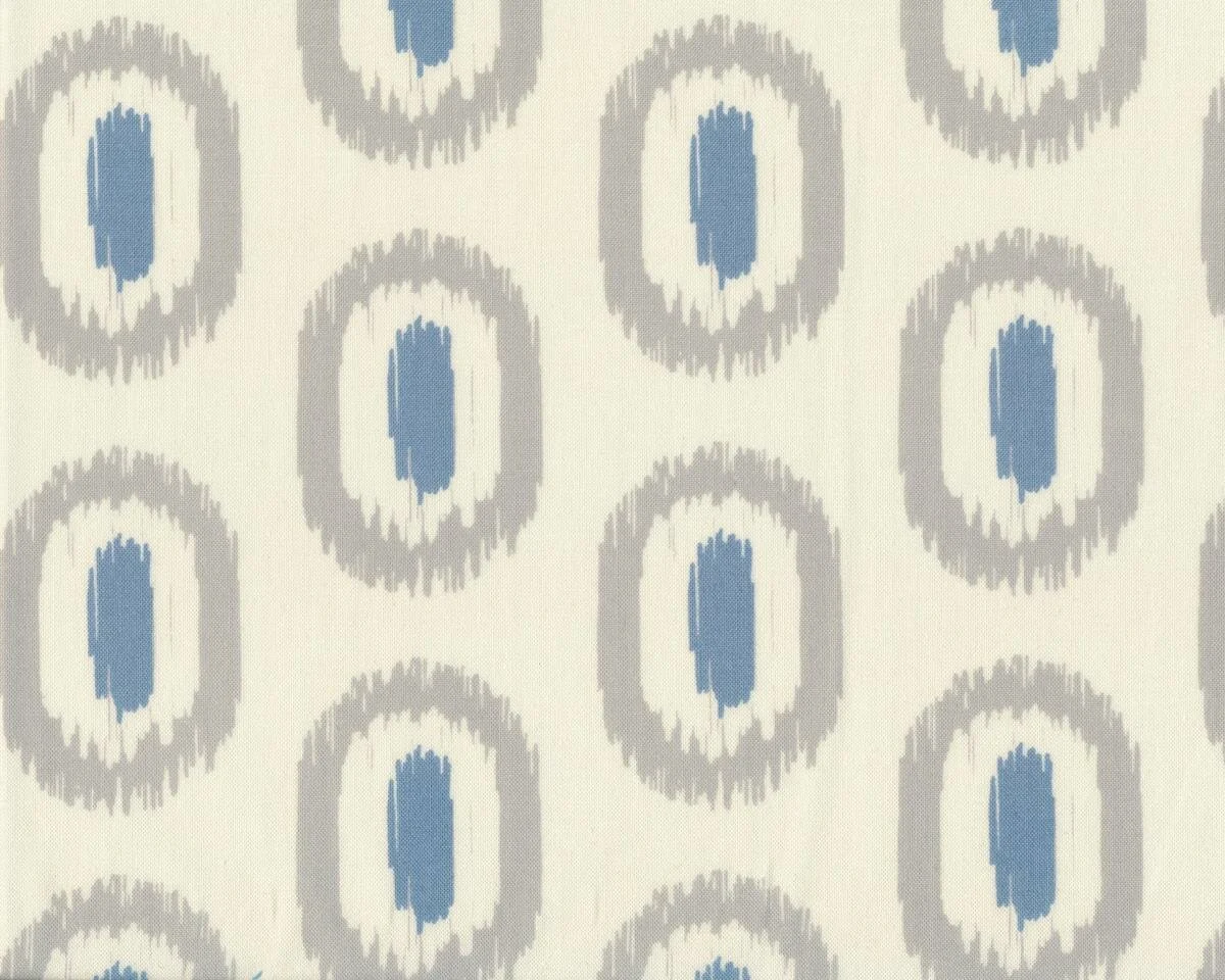 Patchworkstoff SERENITY, Ikat-Ovale, creme-hellgrau, Moda Fabrics