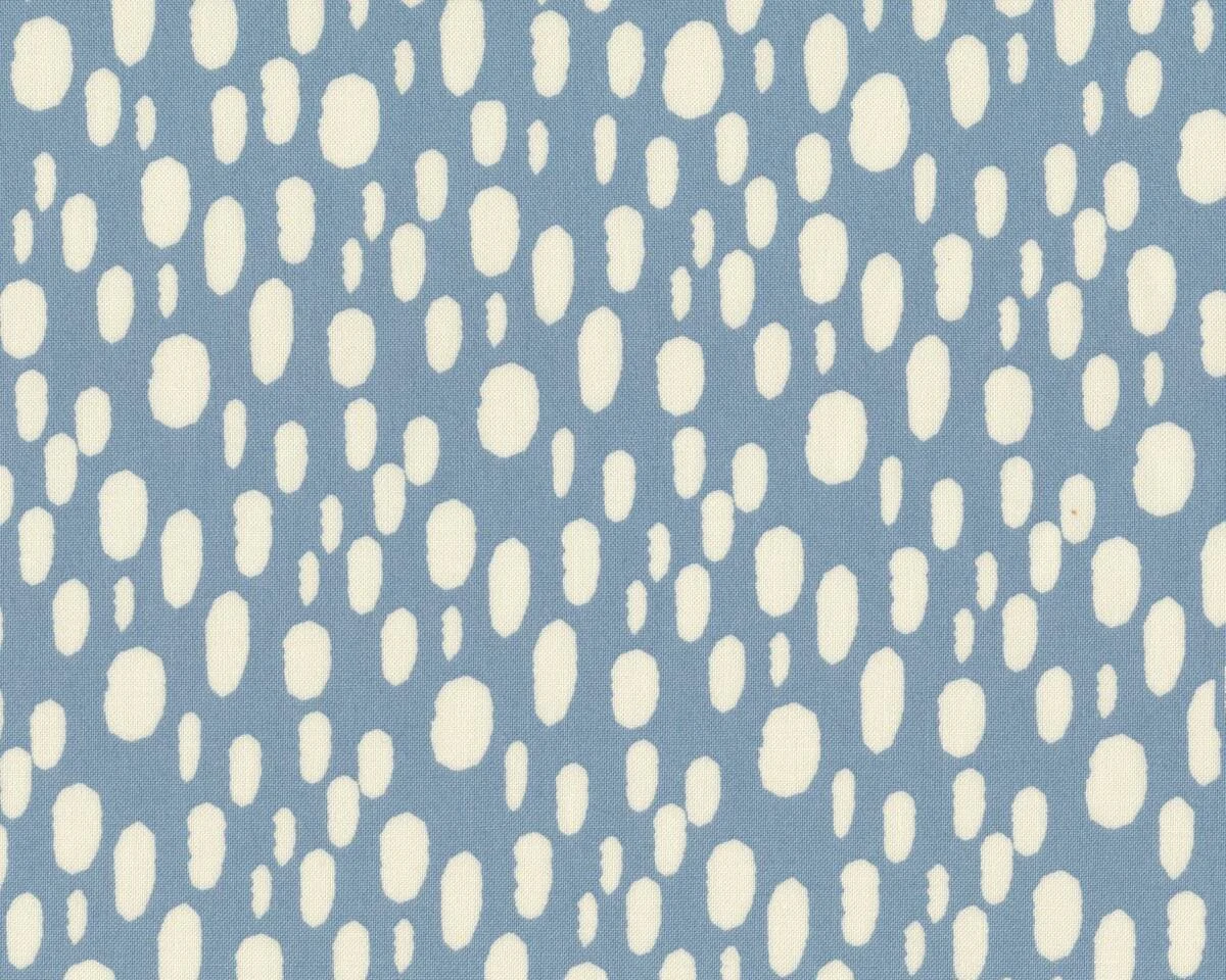 Patchworkstoff SERENITY, Tupfenovale, taubenblau-creme, Moda Fabrics