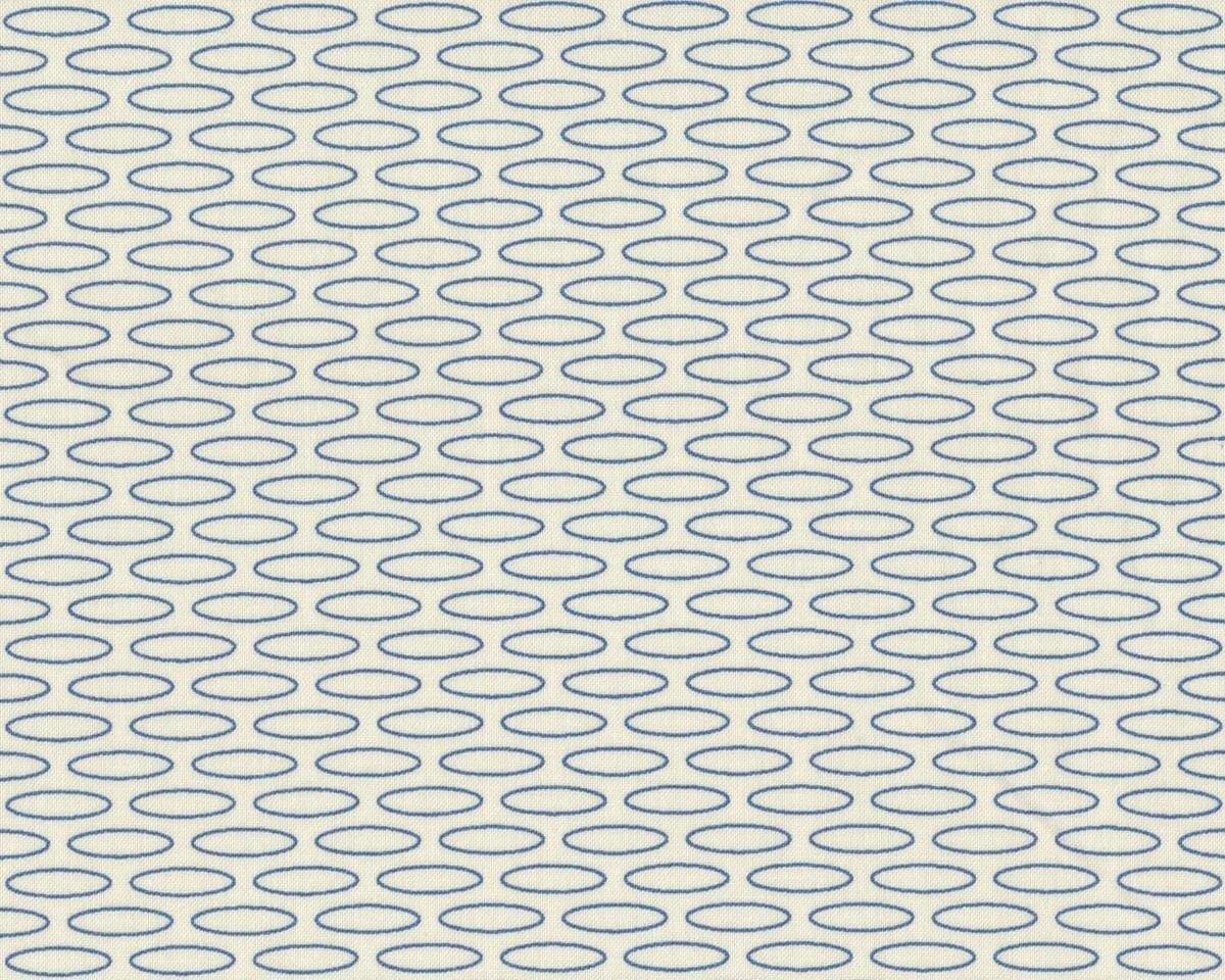 Patchworkstoff SERENITY, zarte Ovale, creme-gedecktes blau, Moda Fabrics