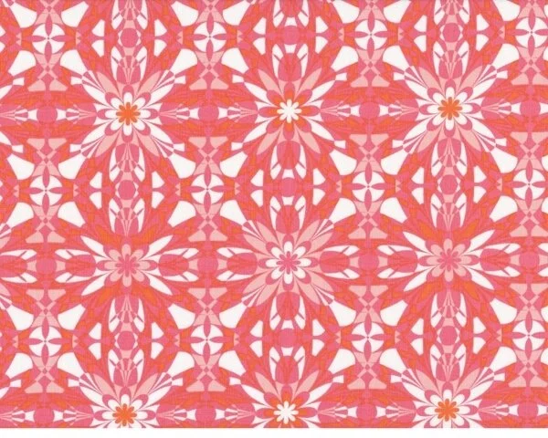 Patchworkstoff SILENT CINEMA, Kaleidoskop-Muster, pink-aprikot, Jenean Morrison