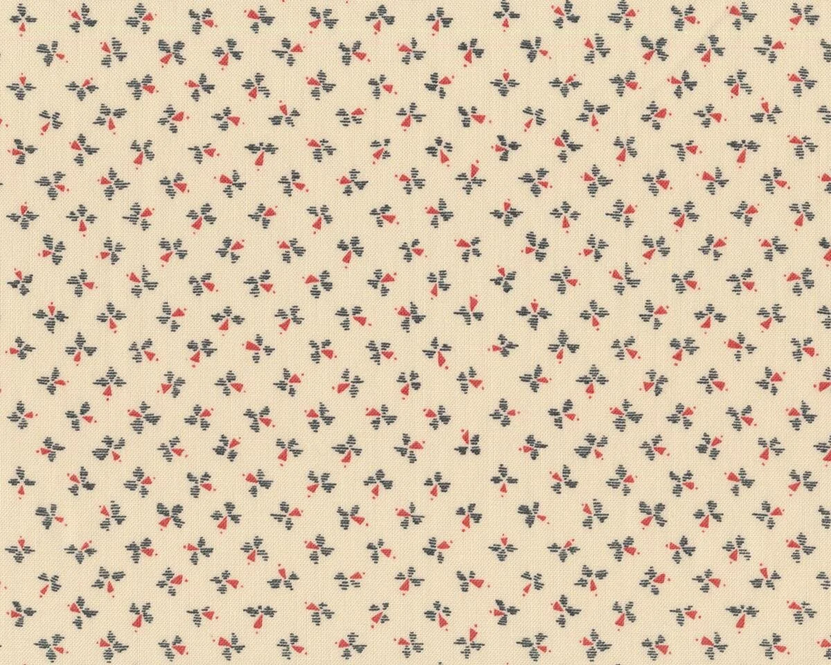 Patchworkstoff SILVER LININGS, Mini-Windräder, creme-stumpfes rot, Moda Fabrics