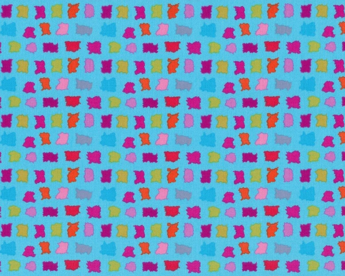 Patchworkstoff SKETCH BOOK, Tupfen-Karo, himmelblau