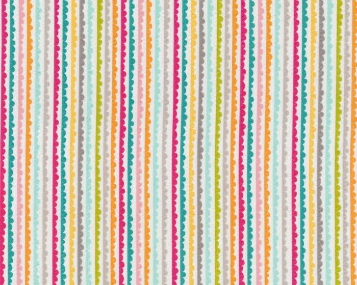 Patchworkstoff SNAPSHOTS, Wellen-Streifen, pink-orange-weiß