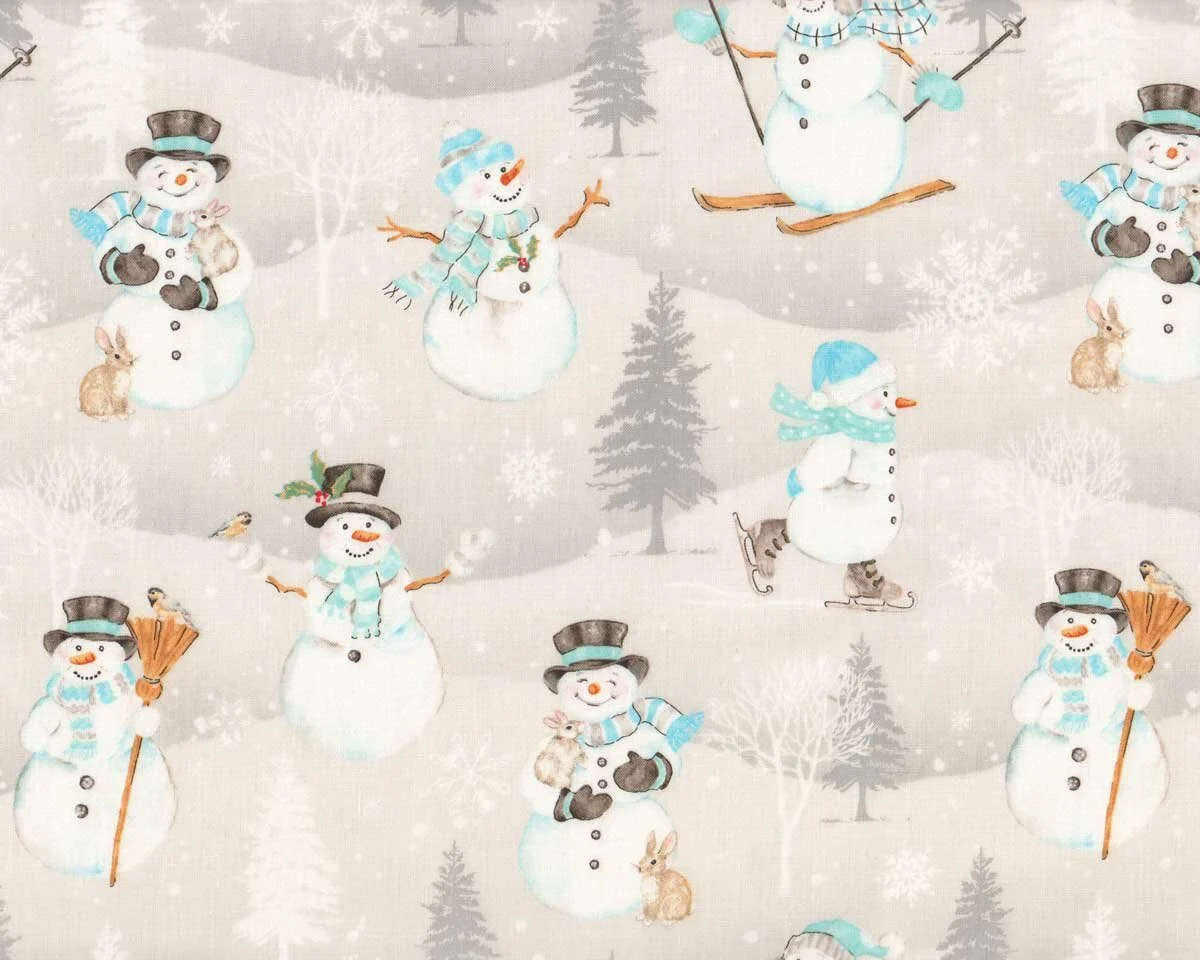 Patchworkstoff SNOW VALLEY, Schneemänner, Wilmington Prints
