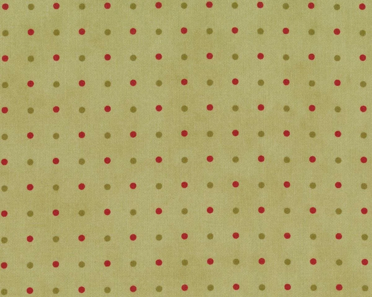 Patchworkstoff SNOWFALL PRINTS, Punkte, helles olivgrün-dunkelrot, Moda Fabrics