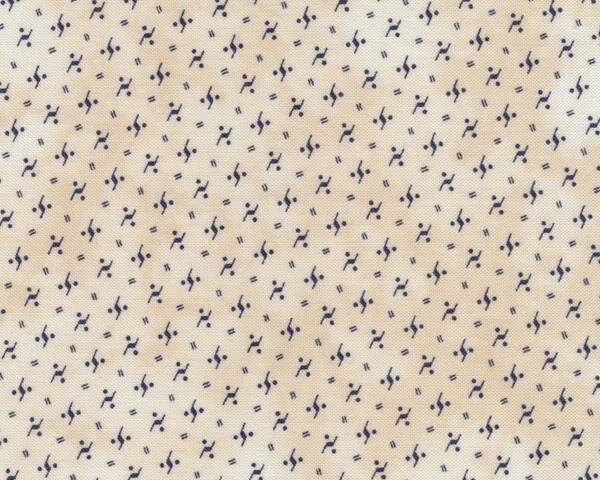 Patchworkstoff SNOWMAN GATHERINGS II, Punkt Komma Strich, hellbeige-nachtblau, Moda Fabrics
