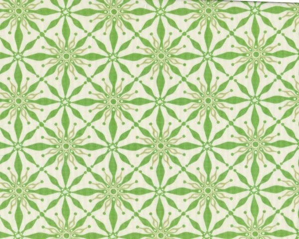 Patchworkstoff SOLSTICE, großes Blüten-Rautengitter, grasgrün, Moda Fabrics