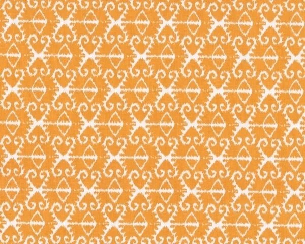 Patchworkstoff "Spa", gebrochenes Ornamentstreifen-Muster, gedecktes orange-weiß