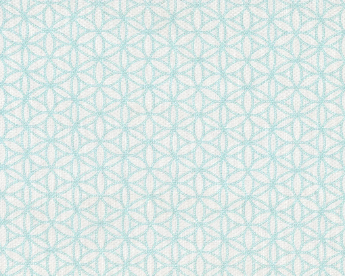 Patchworkstoff SPARKLE, Fliesenmuster, helles türkis-weiß