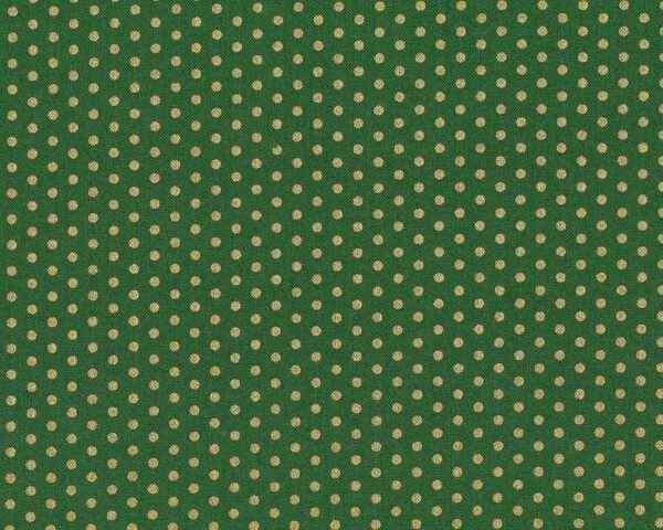 Patchworkstoff SPOT ON, regelmäßige Mini-Punkte, grün-gold