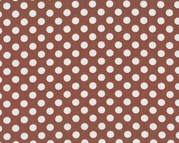 Patchworkstoff SPOT ON, regelmäßige Punkte, braun-weiß