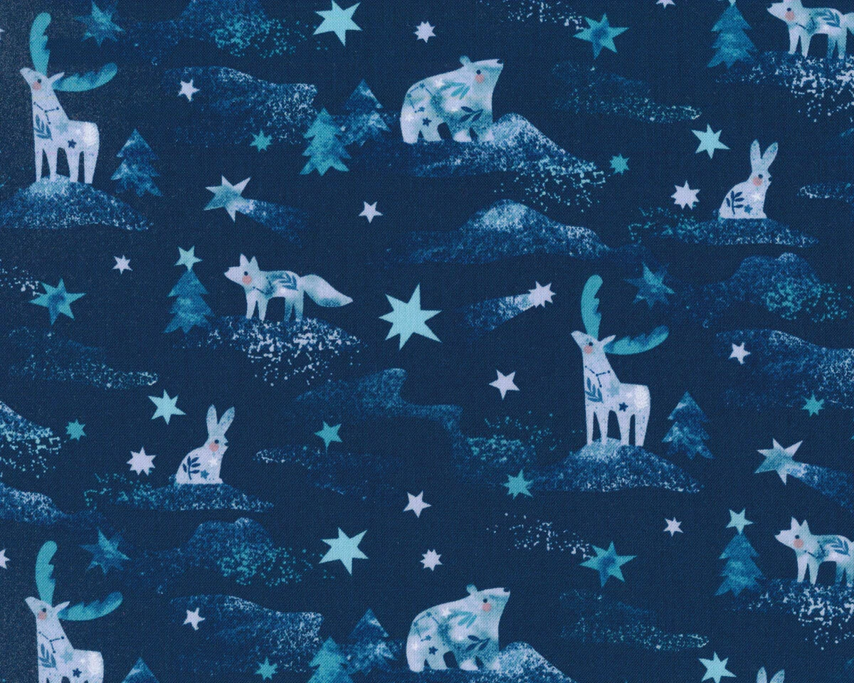 Patchworkstoff STARSHIP, Eisbär und Rentier, Dear Stella