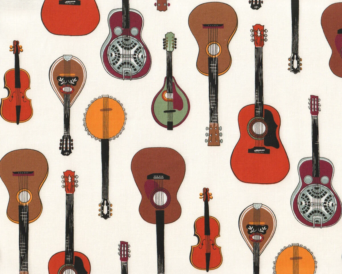 Patchworkstoff STRINGS, Gitarren, Alexander Henry