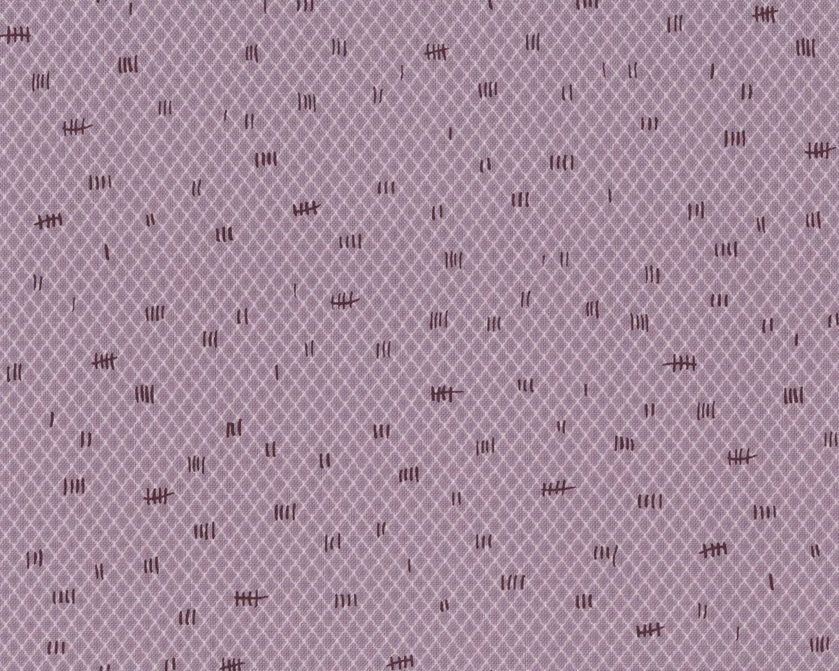 Patchworkstoff STUDIO STASH, Zählstriche auf Rautengrund, stumpfes lila