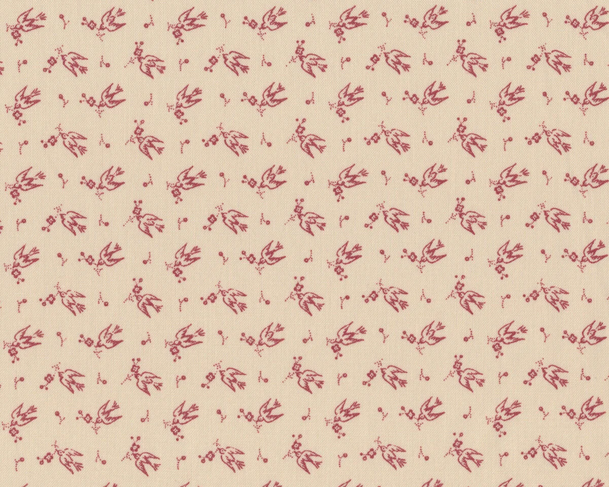 Patchworkstoff SWEET BLEND PRINTS, Mini-Schwalben, beige-gedecktes rot, Moda Fabrics