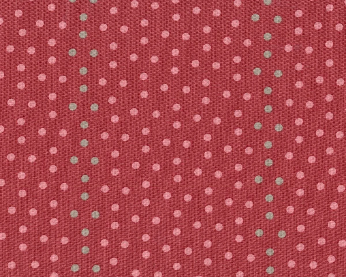 Patchworkstoff SWEET BLEND PRINTS, Punkte, gedecktes rot-stumpfes altrosa, Moda Fabrics