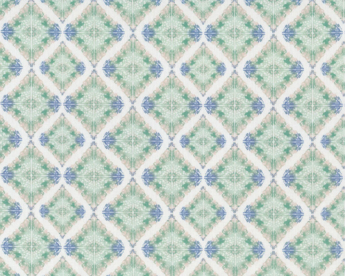 Patchworkstoff SWEET SIESTA, Ornament-Fliesen, schilfgrün-taubenblau