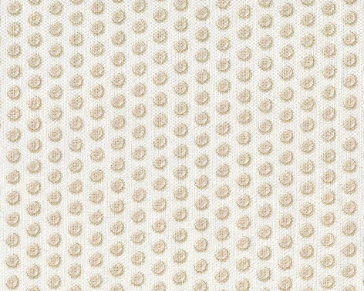 Patchworkstoff THIMBLE PLEASURE, Knöpfe, hellbeige-creme