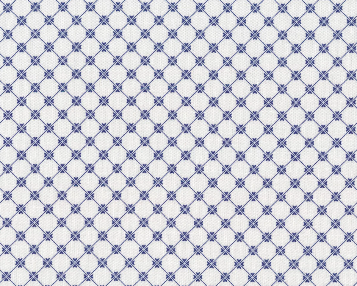 Patchworkstoff TILED UP, Kleeblatt-Raster, blau