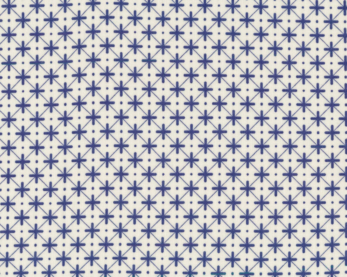Patchworkstoff TILED UP, Kreuze-Raster, blau