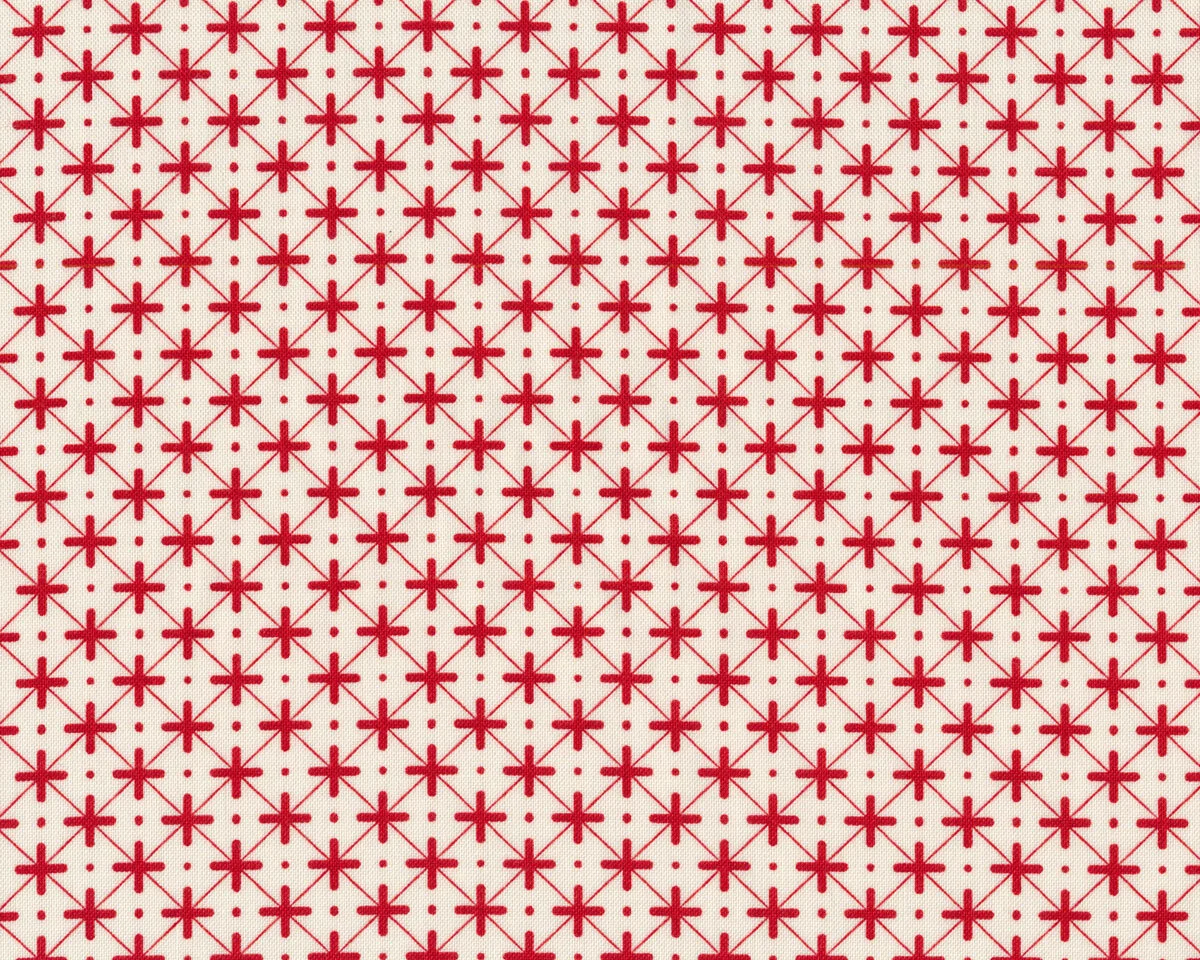 Patchworkstoff TILED UP, Kreuze-Raster, rot
