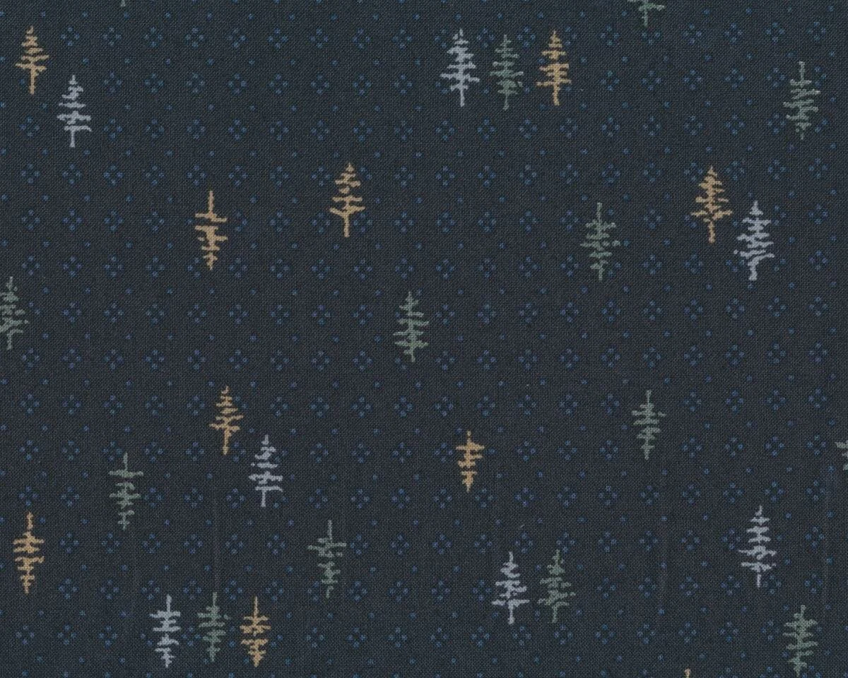 Patchworkstoff TOWN SQUARE, Mini-Tannen, anthrazit, Moda Fabrics