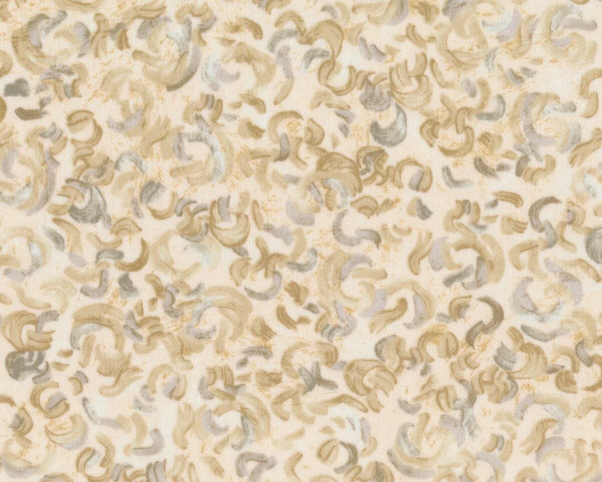 Patchworkstoff VINCENT VAN GOGH, Blick auf Auvers, Kringel-Vordergrund, natur-dunkelbeige