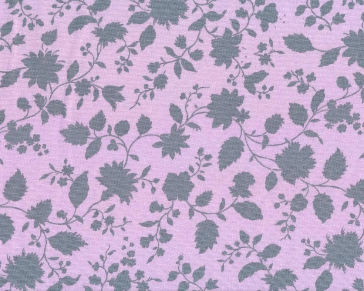Patchworkstoff VIOLETTE TWILIGHT, Schatten-Ranken, lavendel-grau