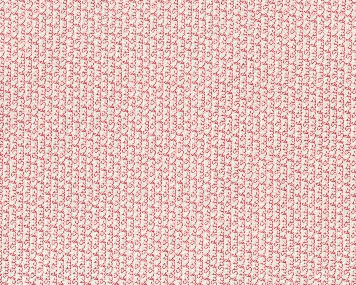 Patchworkstoff VOLUME II, Schreibschrift, gebrochenes weiß-gedecktes rot, Moda Fabrics