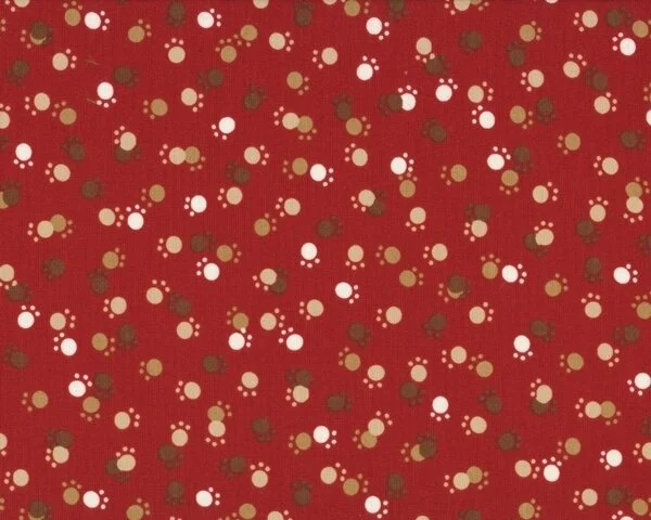 Patchworkstoff WHISKERS & TAILS mit Tatzen, Pfoten, rot